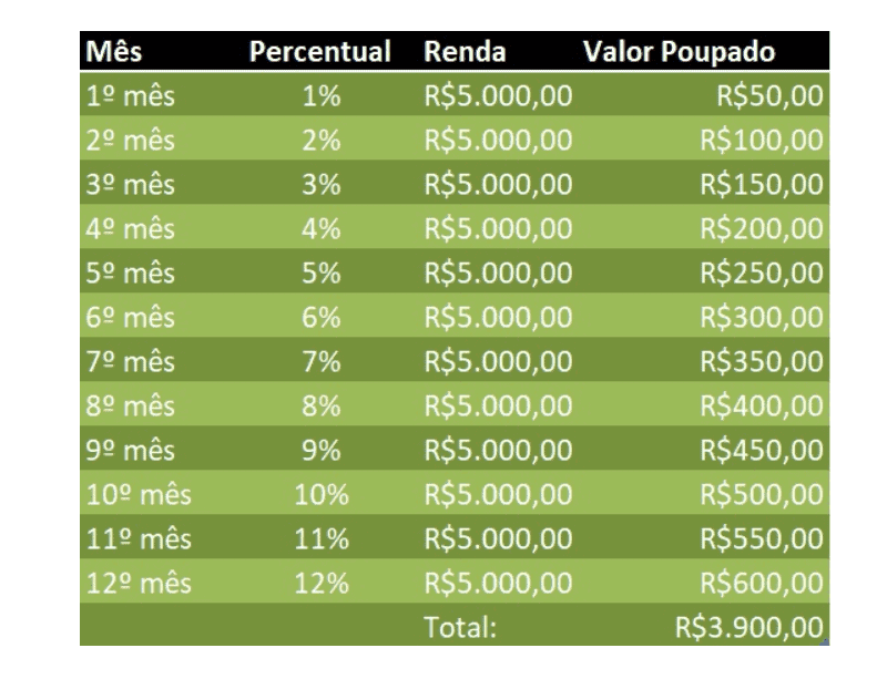 Desafio do 1% - Renda Líquida R$ 5.000