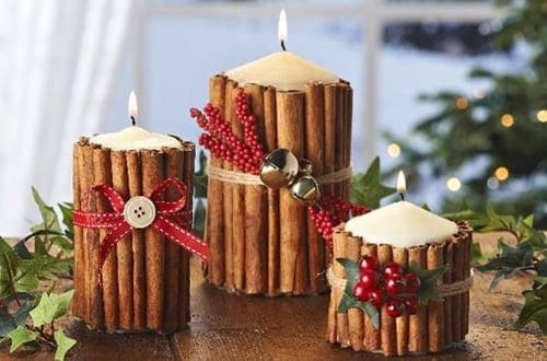velas decoradas para presente de natal
