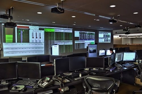 Espaço interno de uma corretora de valores