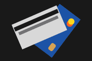 Ilustrações de cartões simbolizando o tema cartão de crédito e débito