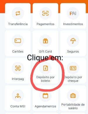 tela do app banco inter