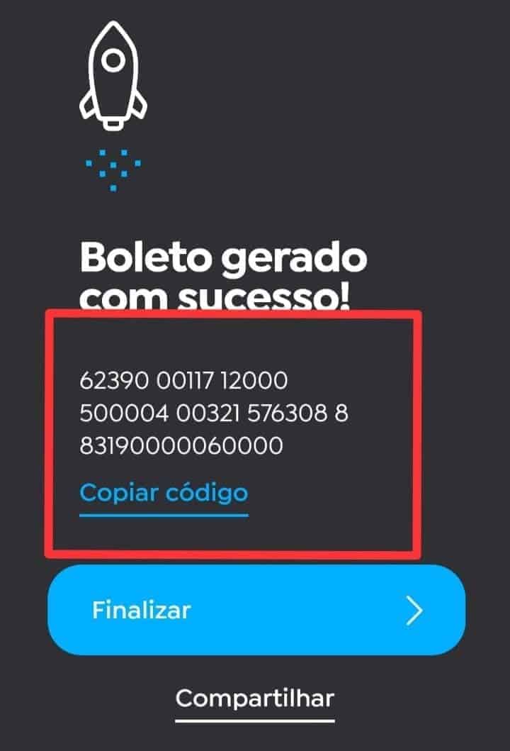 imagem da tela inicial do app do banco pan para mostrar como copiar o código de um boleto