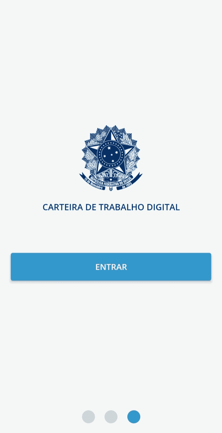 Print screen do aplicativo carteira de trabalho digital