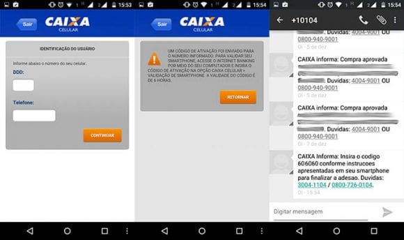 Código de Acesso e cadastro do celular na CAIXA