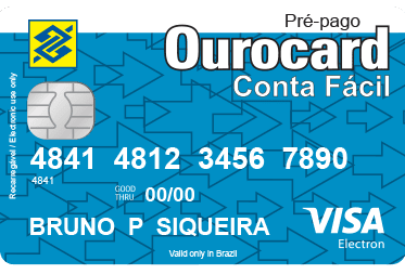 Veja o cartão pré-pago Ourocard Conta Fácil com bandeira Visa