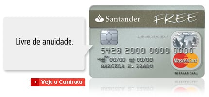 O cartão Santander Free faz parte da Conta Combinada Free