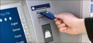 Saque em caixa eletrônico internacional