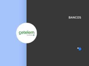 Imagem da logomarca do Banco Cetelem, posicionada do lado esquerdo da imagem, do outro lado tem um letreiro escrito Bancos