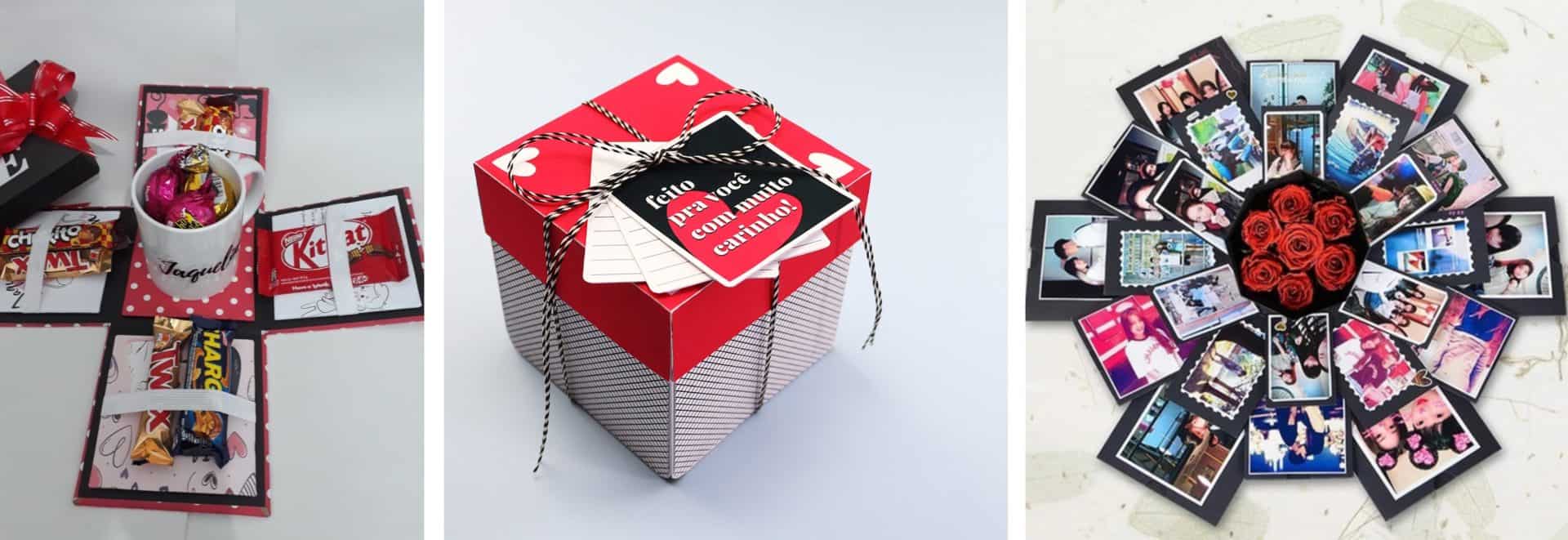 caixas que abrem com presentes dentro como ideia de presente de natal de última hora