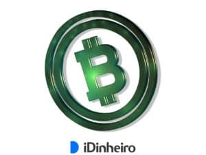 símbolo do bitcoin cash na cor verde, sobre um fundo branco