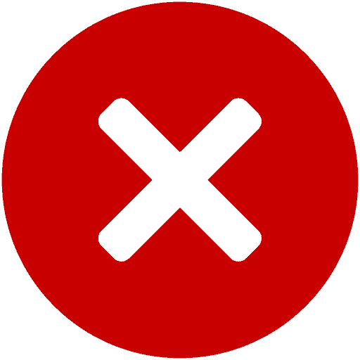 símbolo 'x' branco dentro de um círculo vermelho