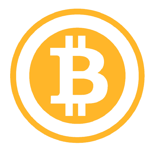símbolo do bitcoin de cor amarela sobre um fundo branco
