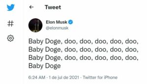 Captura do tweet de Elon Musk, no qual lê-se: 