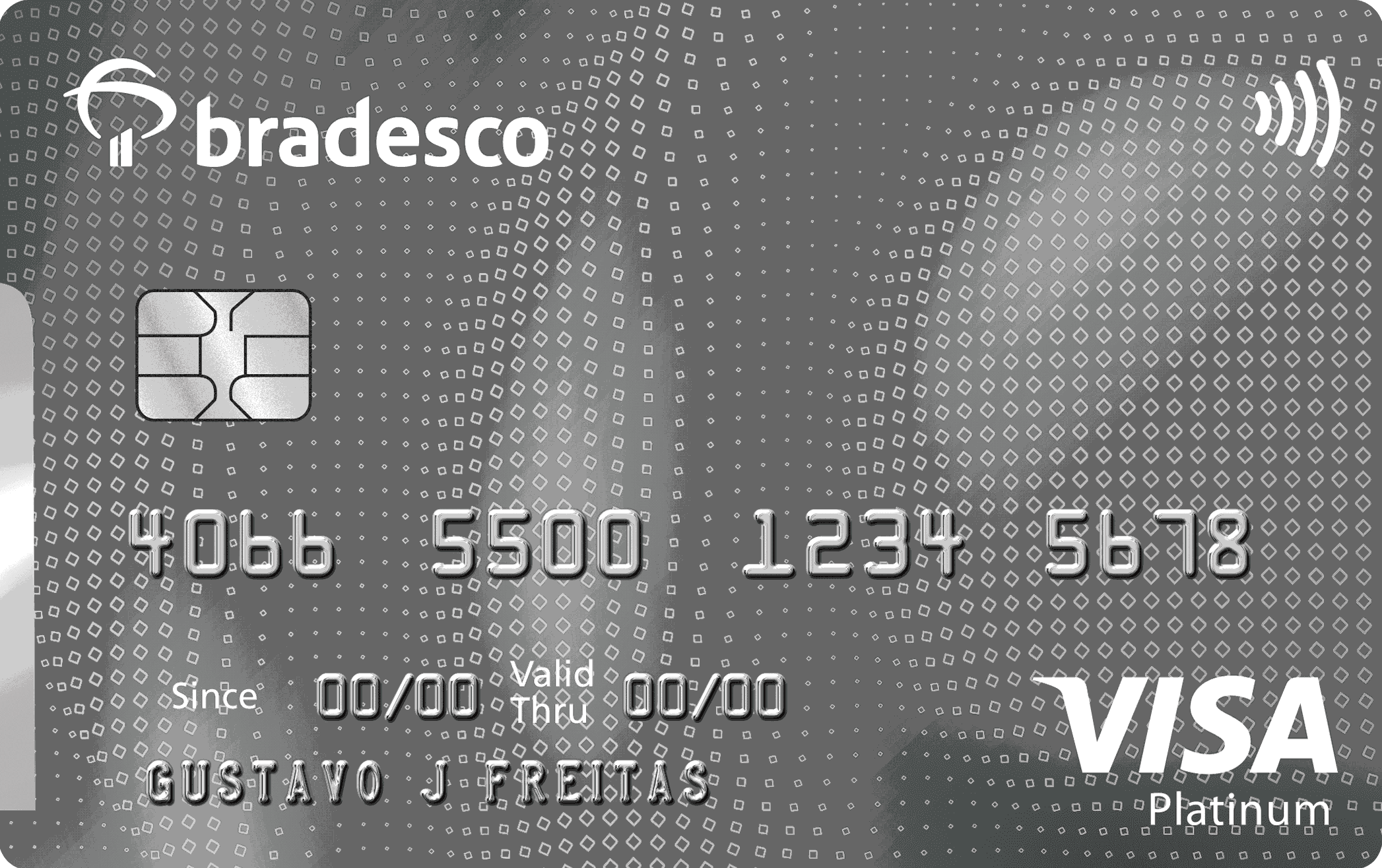 plástico do cartão Bradesco Visa Platinum