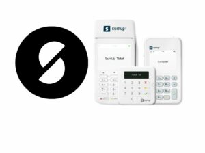 Imagem da logo e da máquina da SumUp para o artigo sobre telefone da SumUp