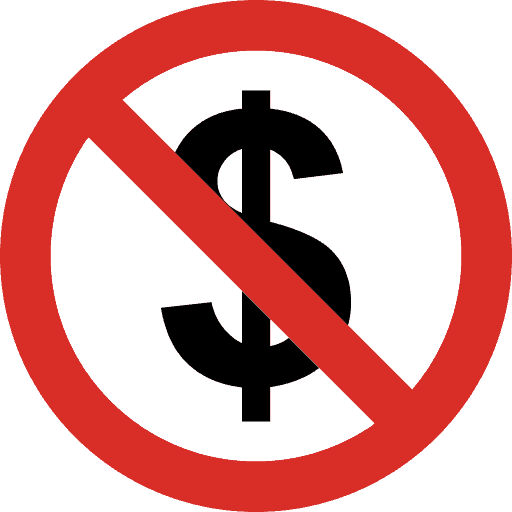 ícone representando taxa zero