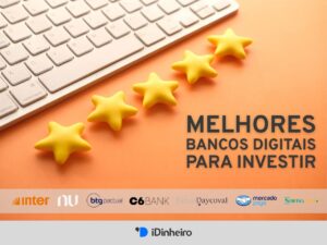 5 estrelas e logos dos melhores bancos digitais para investir